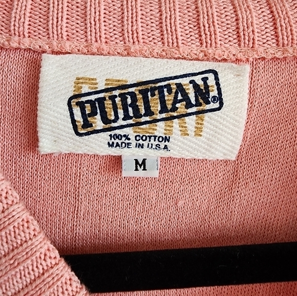 Puritan women's 100% cotton salmon-colored sweater size M. - Picture 2 of 3